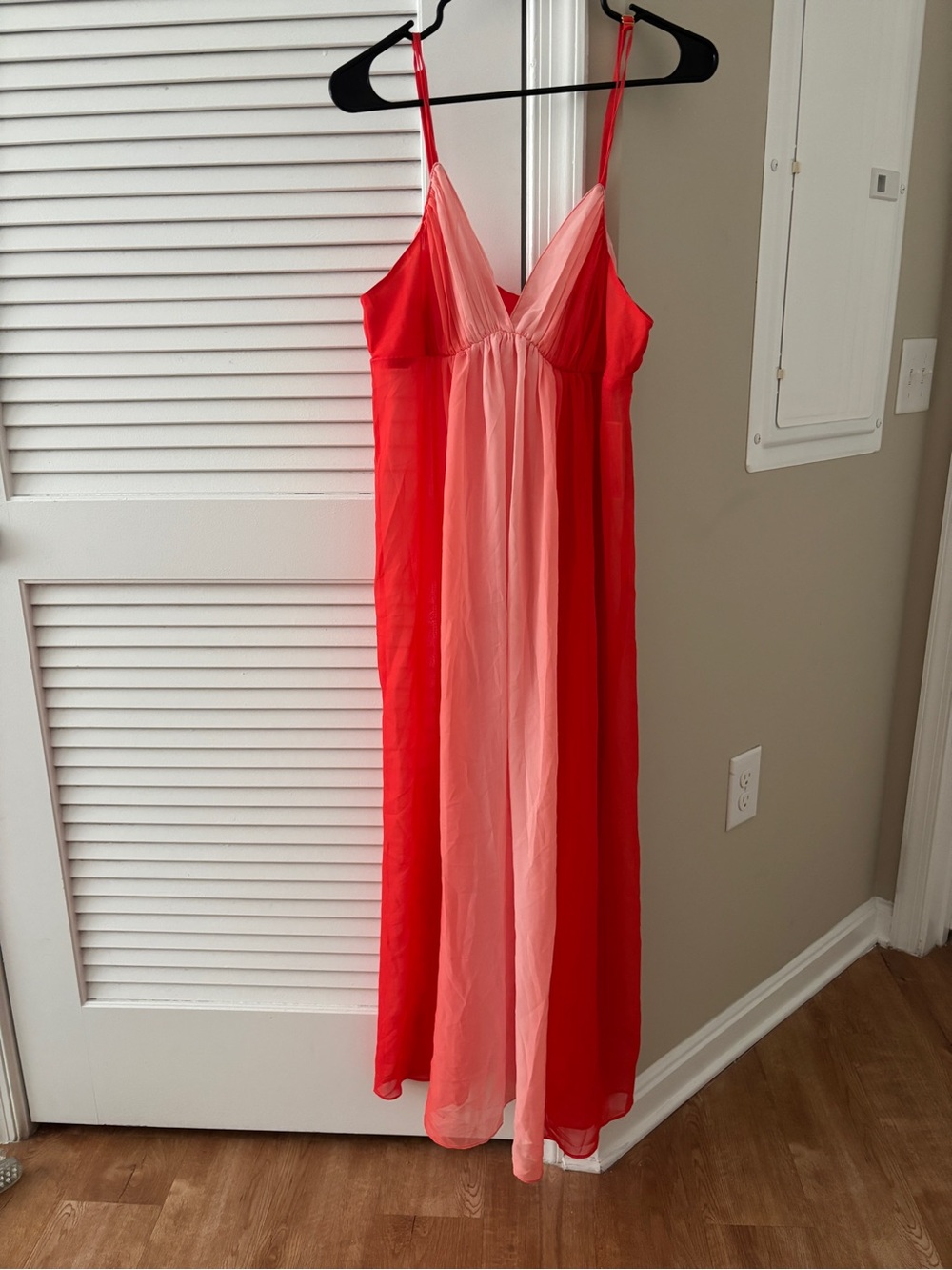 Oscar de la renta pink label sheer nightgown slip dress sz L